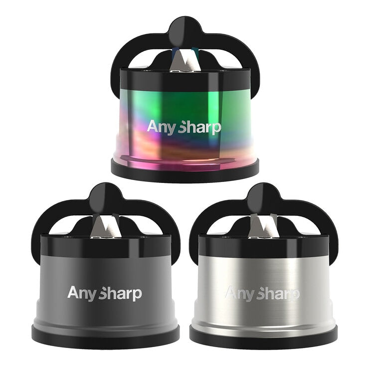 Anysharp Pro Metal Knife Sharpener with Suction, 2 Pack in 3 Colours - British product