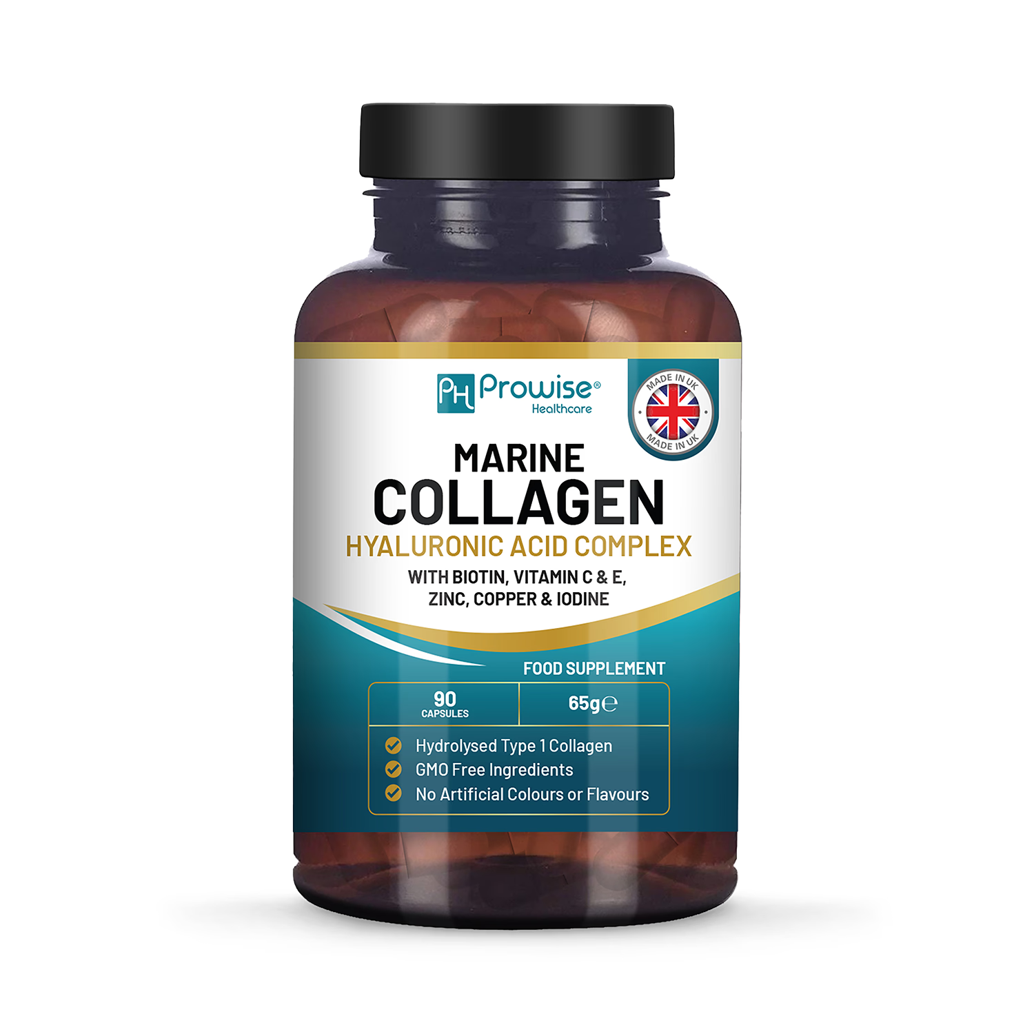 Prowise Healthcare marine collagen with hyaluronic acid 90 capsules (British brand)