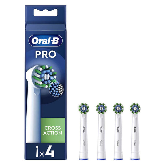 Oral-B CrossAction Toothbrush Head with CleanMaximiser Technology, 4 Pack Dental Boots   