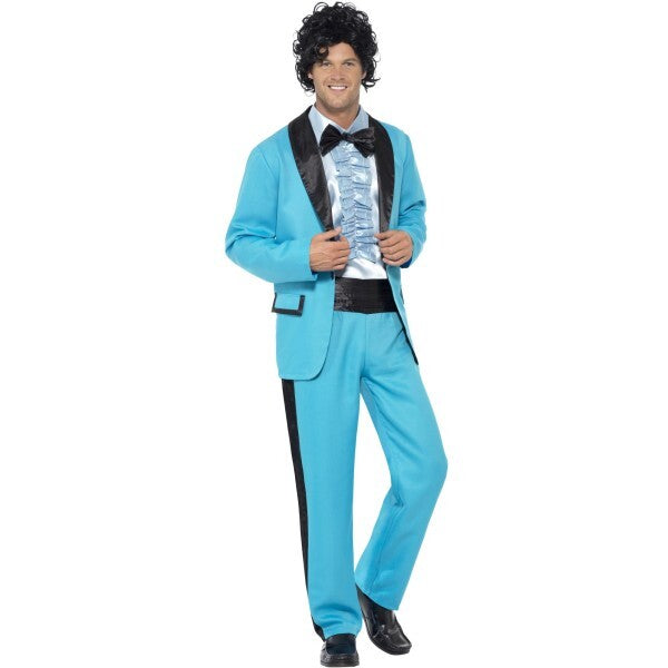 Smiffys 80s Prom King costume with blue jacket and trousers (British brand)