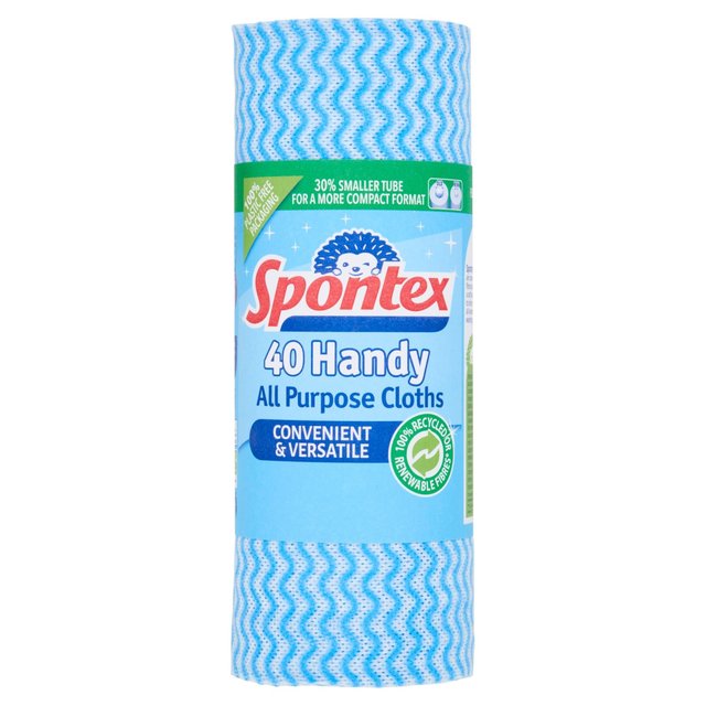 Spontex All Purpose Cloths on a Roll   40 per pack