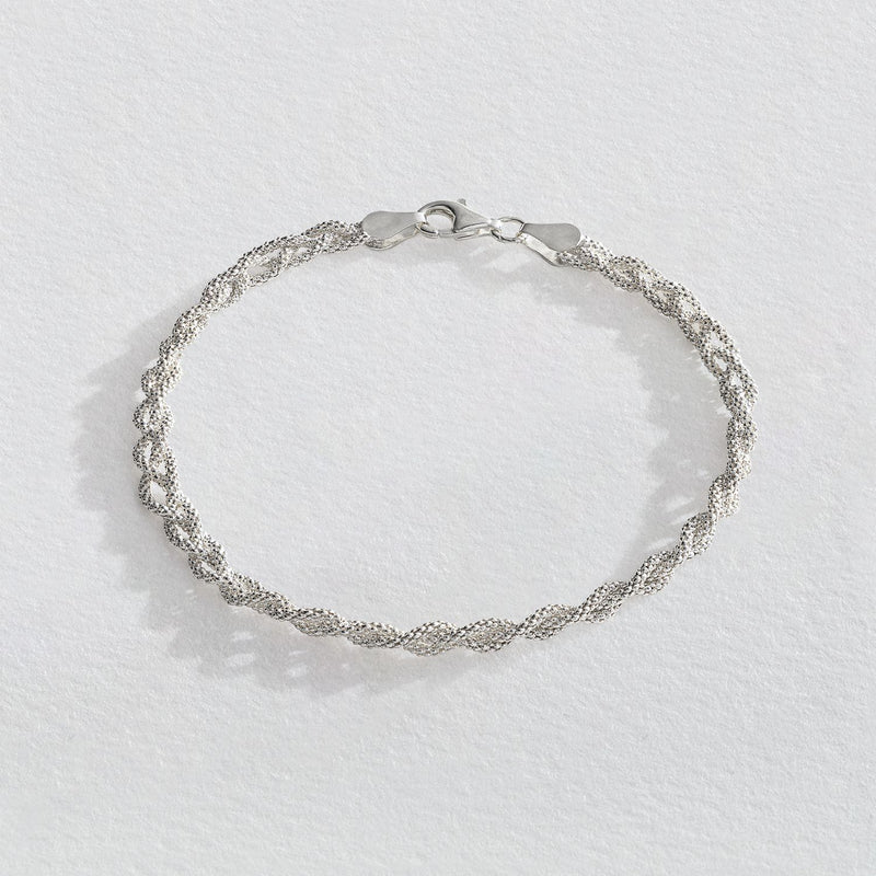 Revere Italian sterling silver three-strand braid bracelet, UK version