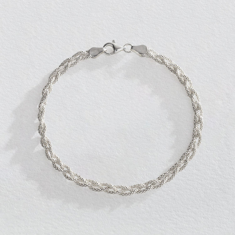 Revere Italian sterling silver three-strand braid bracelet, UK version