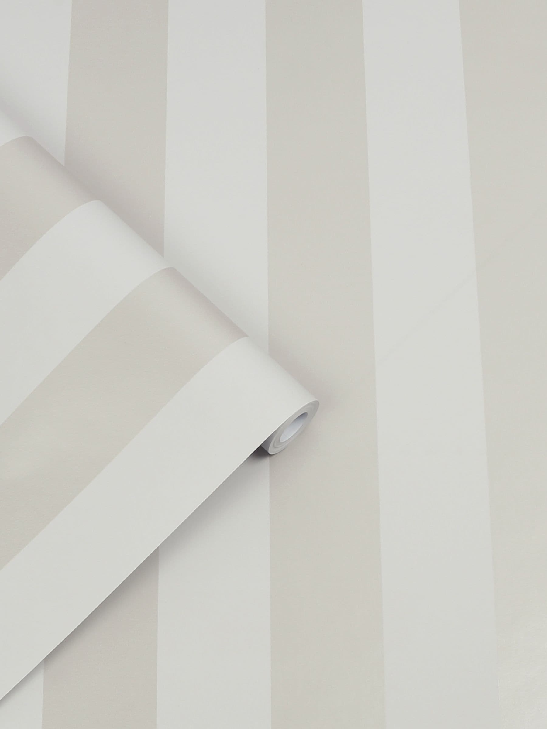Laura Ashley Silver Lille Matt Perlised Stripe 10M Wallpaper