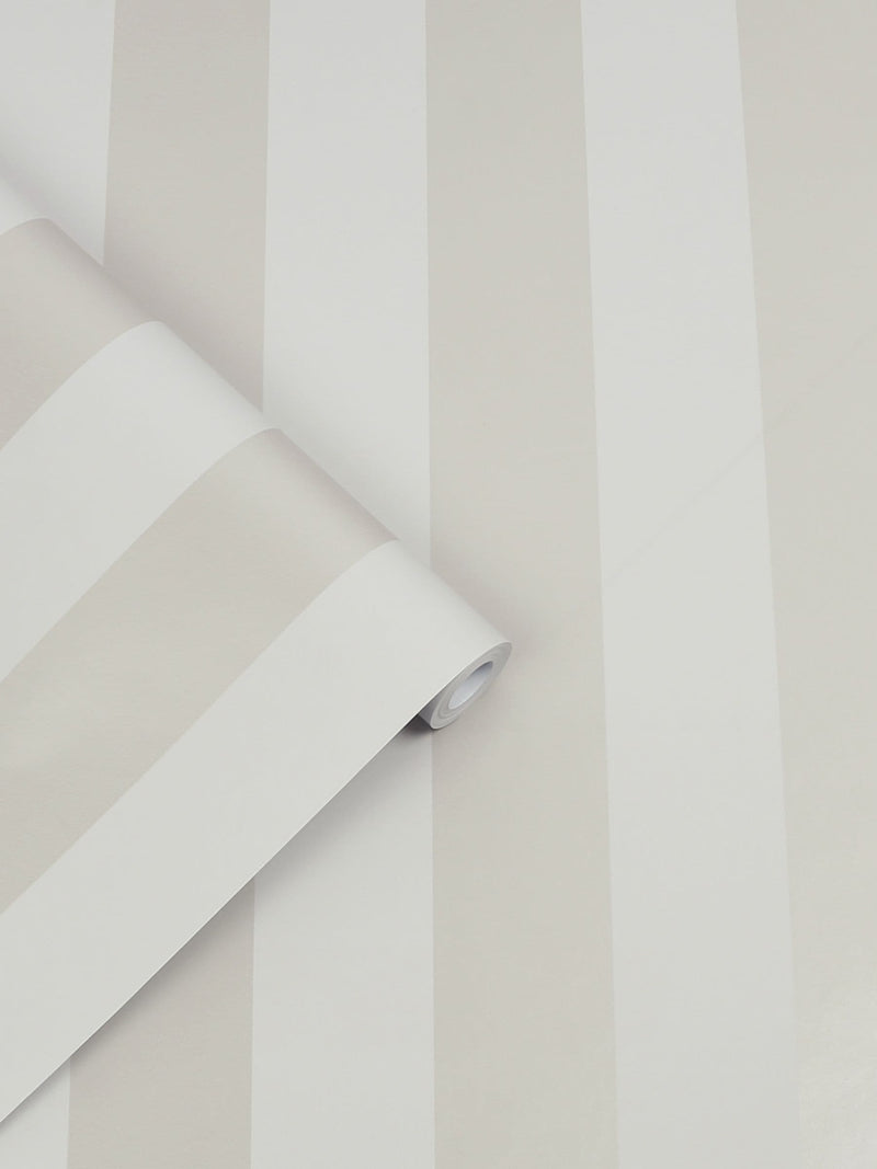 Laura Ashley Silver Lille Matt Perlised Stripe 10M Wallpaper