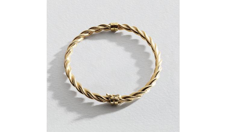 Revere 9ct yellow gold twisted chain bangle (British brand)