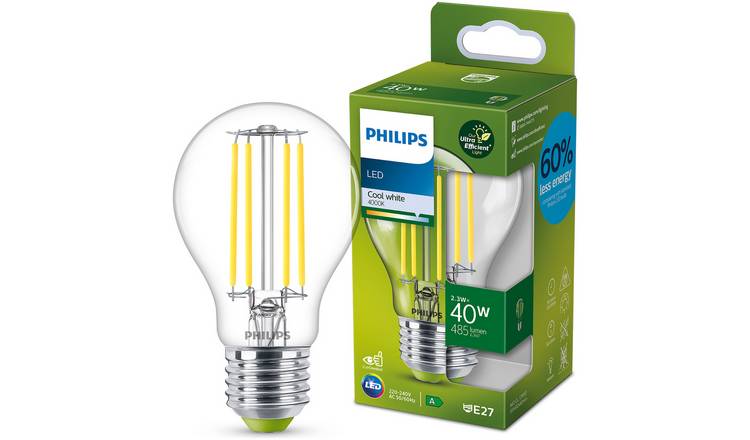 Philips Classic Glass LED ES light bulb 40W, imported from the UK