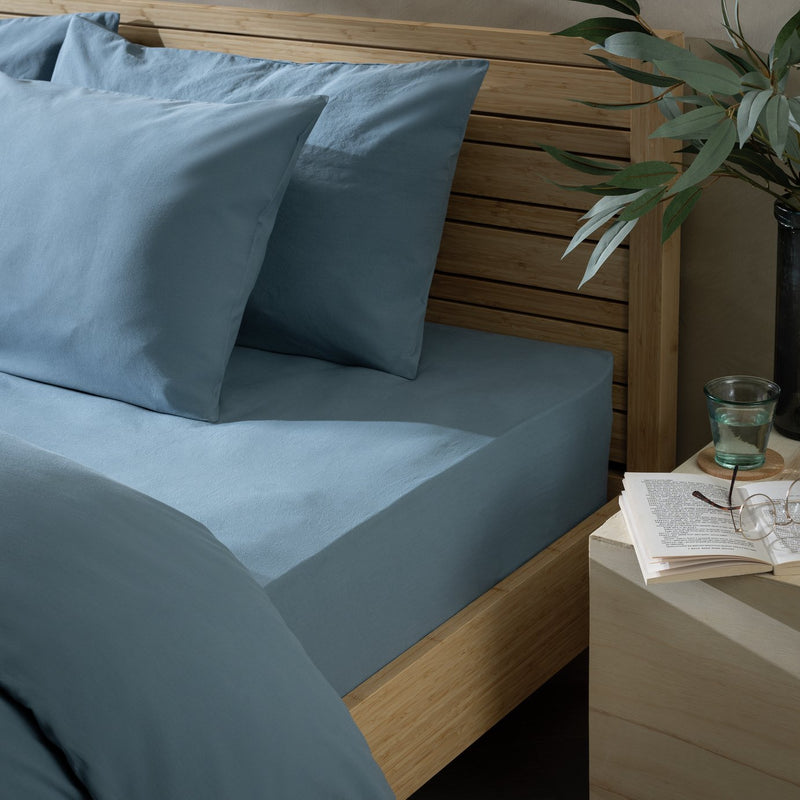 Habitat Cotton Rich Denim Fitted Sheet King Size, UK version