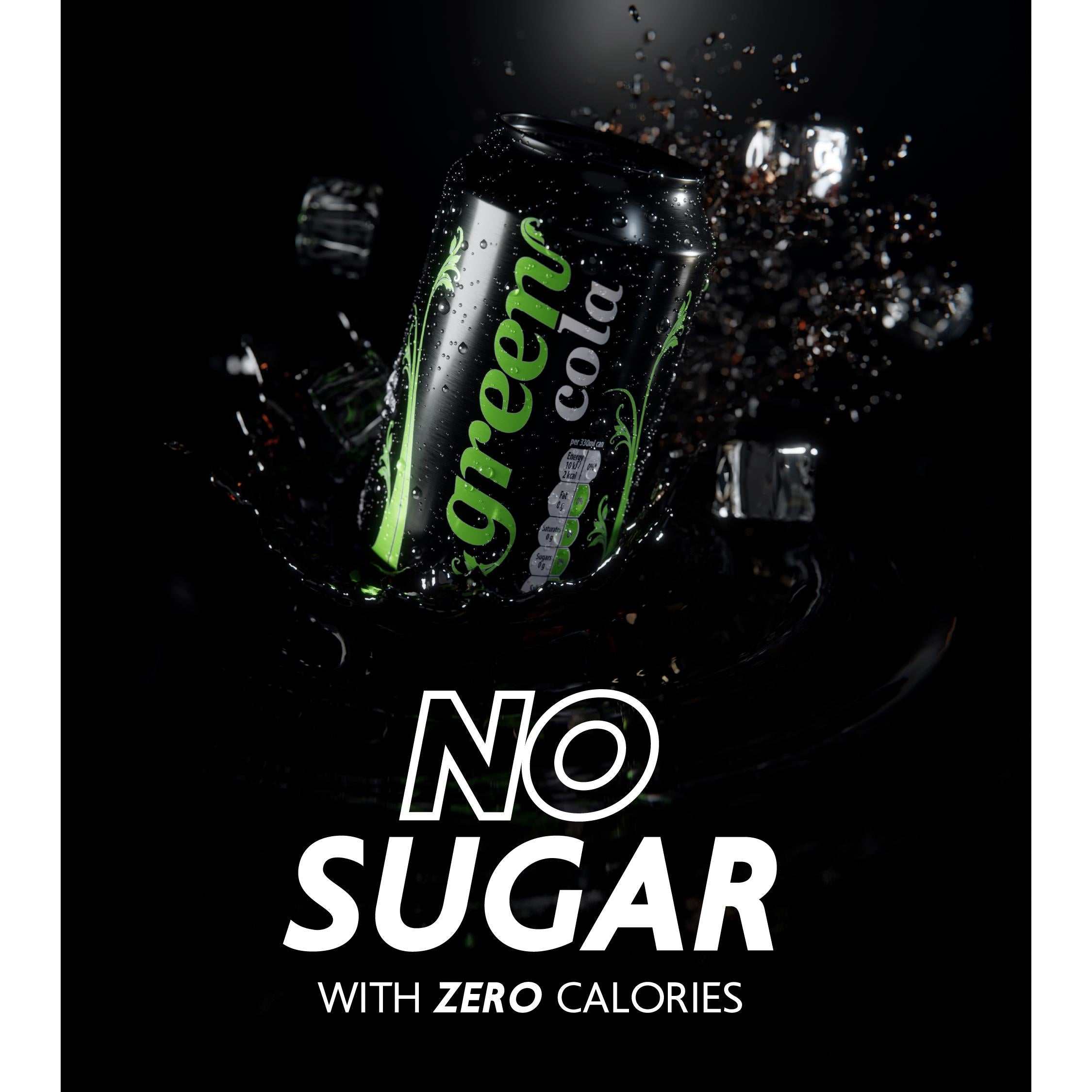 Green Cola low-calorie cola 4 cans 330ml, imported from the UK