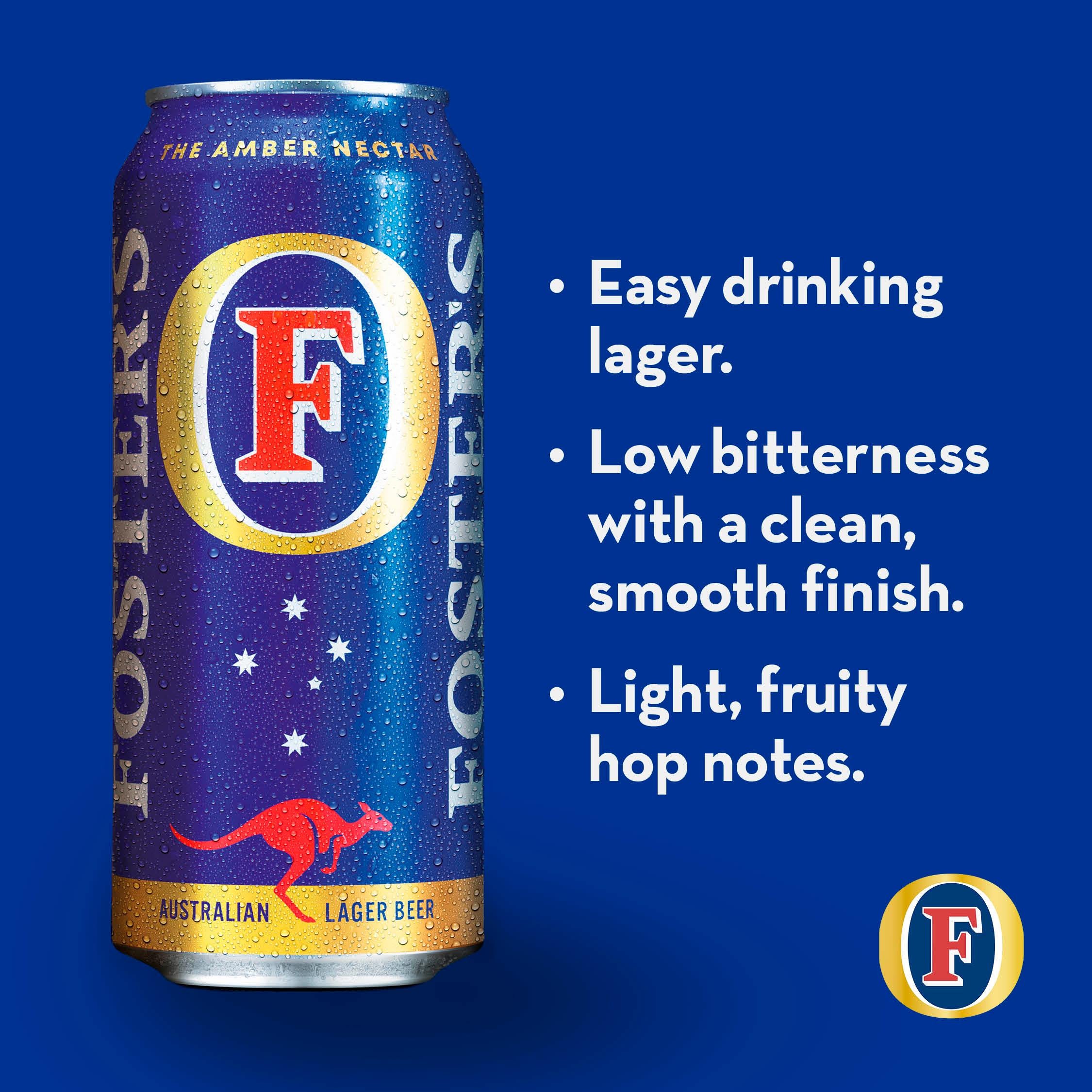 Foster's Lager beer cans 4x440ml, imported from the UK