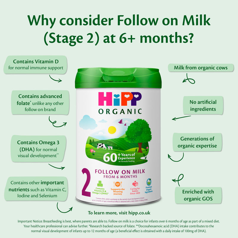 HiPP baby milk formula follow on organic 800g, imported from the UK