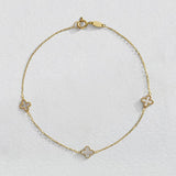 Revere clover bracelet 9ct yellow gold mother of pearl - British product