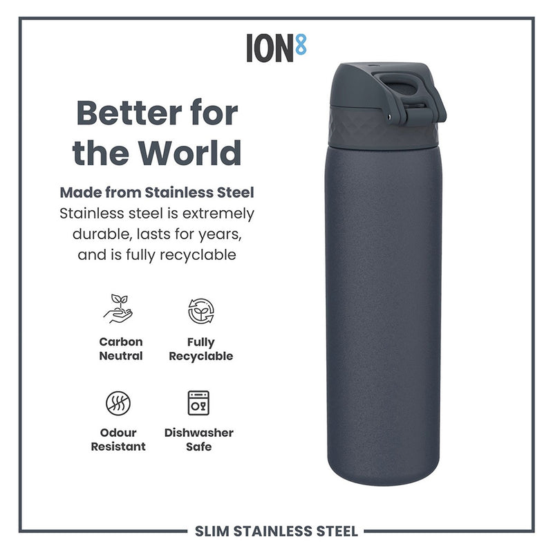 Ion8 Ash Navy water bottle 600ml, UK version