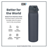 Ion8 Ash Navy water bottle 600ml, UK version