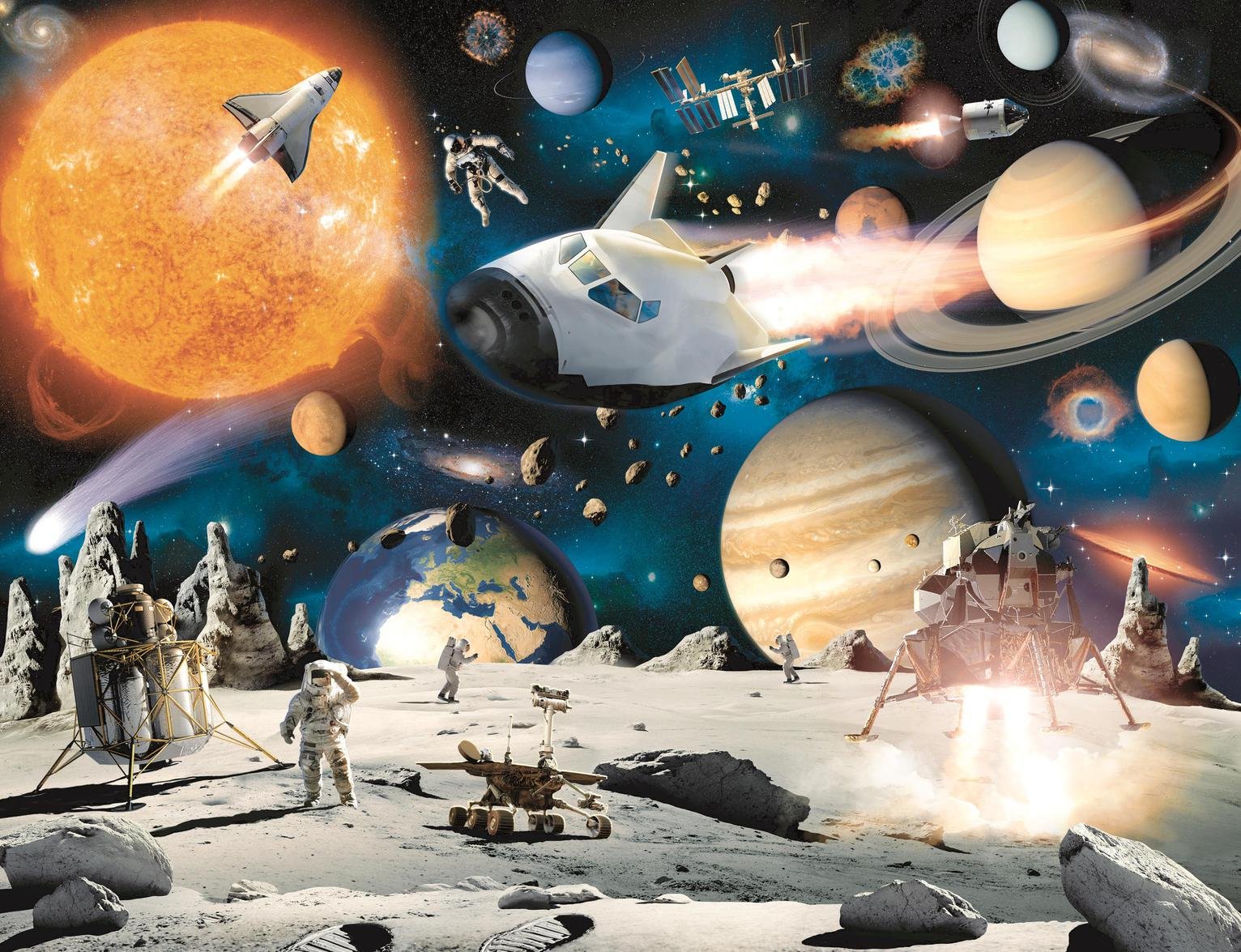Walltastic Space Adventure wall mural 8ft x 10ft (British brand)