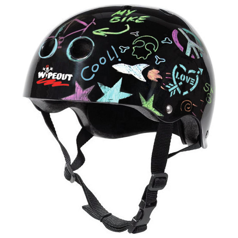 Wipeout dry erase kids bike helmet 52-56cm black (British brand)