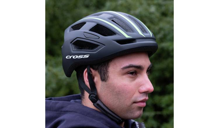 Cross bike helmet black and green 58-62cm - British product