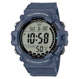 Casio blue digital watch with resin strap (British brand)