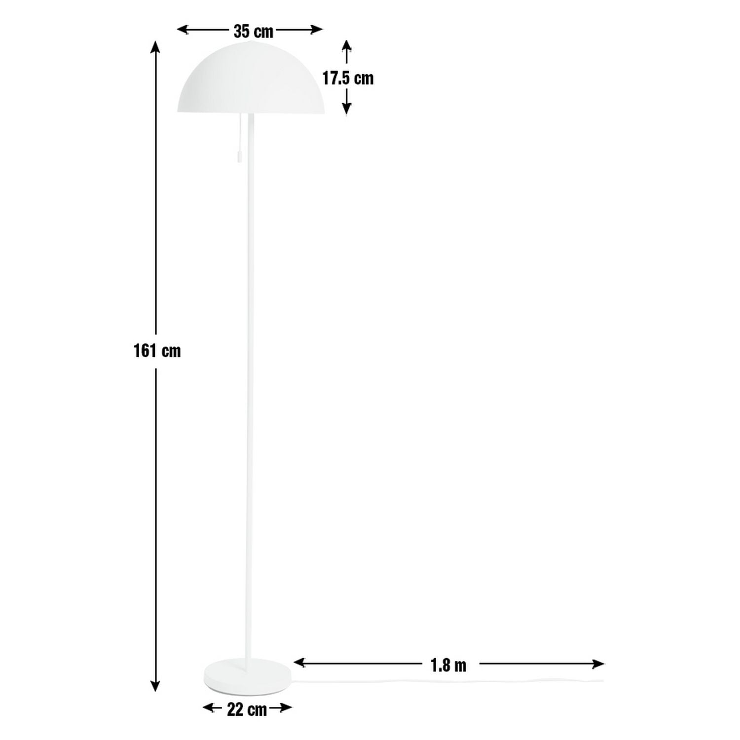 Habitat Modern Mushroom Floor Lamp in white, UK version