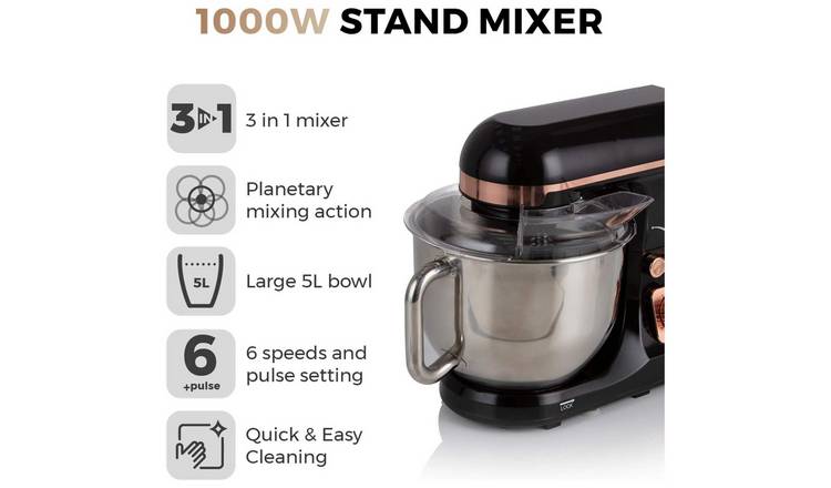 Tower Cavaletto stand mixer black rose gold, imported from the UK