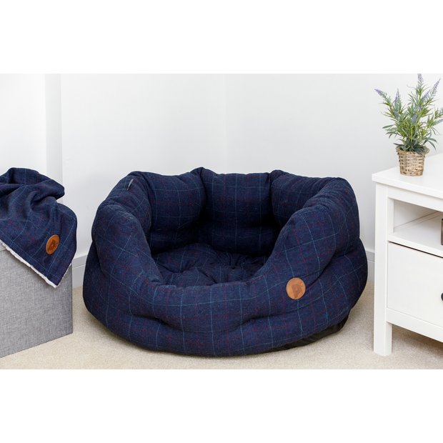 Petface Midnight Tweed Oval Dog Bed Large, imported from the UK