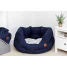 Petface Midnight Tweed Oval Dog Bed Large, imported from the UK