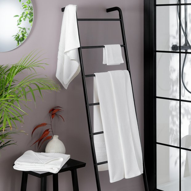 Habitat cotton waffle towel set White 4 piece, UK version