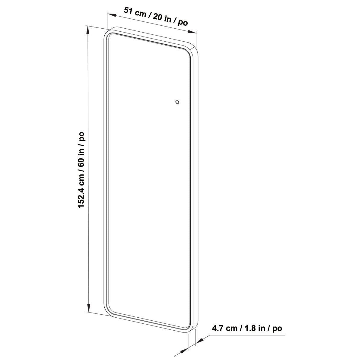 OVE Lyon LED Leaner Mirror, 51 x 152 cm GOODS Costco UK