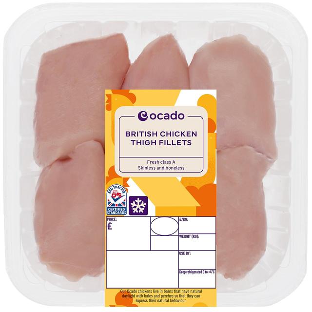 Ocado British Chicken Thigh Fillets Boneless   Typically: 450g