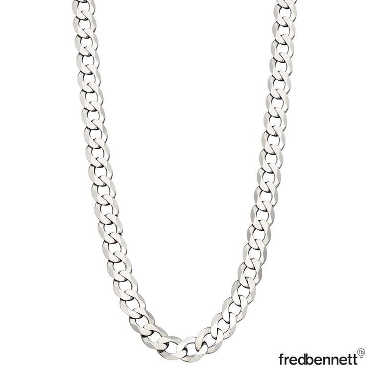 Fred Bennett sterling silver curb chain necklace, imported from the UK