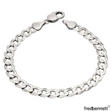 Fred Bennett heavyweight diamond cut curb chain bracelet 22cm, imported from the UK