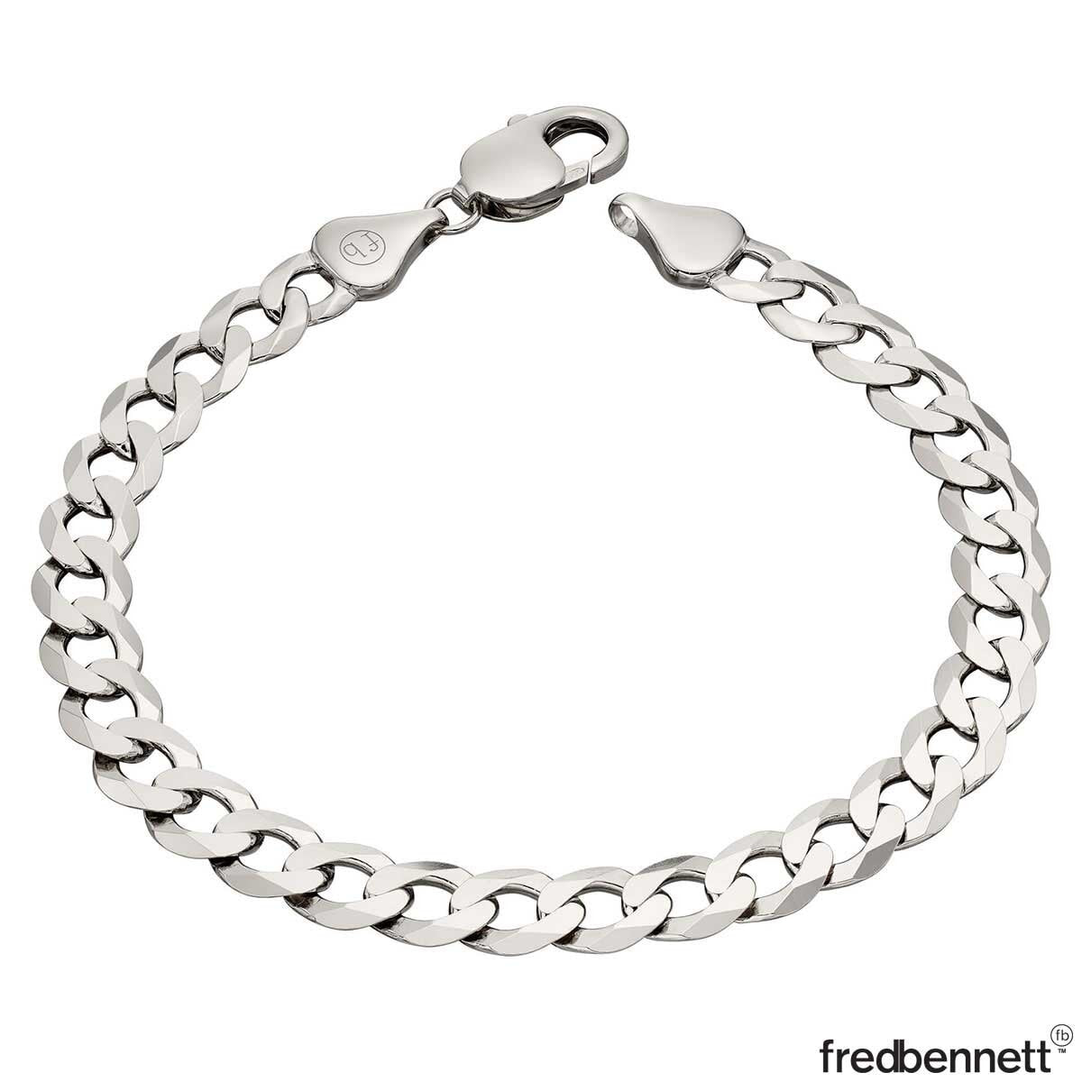 Fred Bennett heavyweight diamond cut curb chain bracelet 22cm, imported from the UK