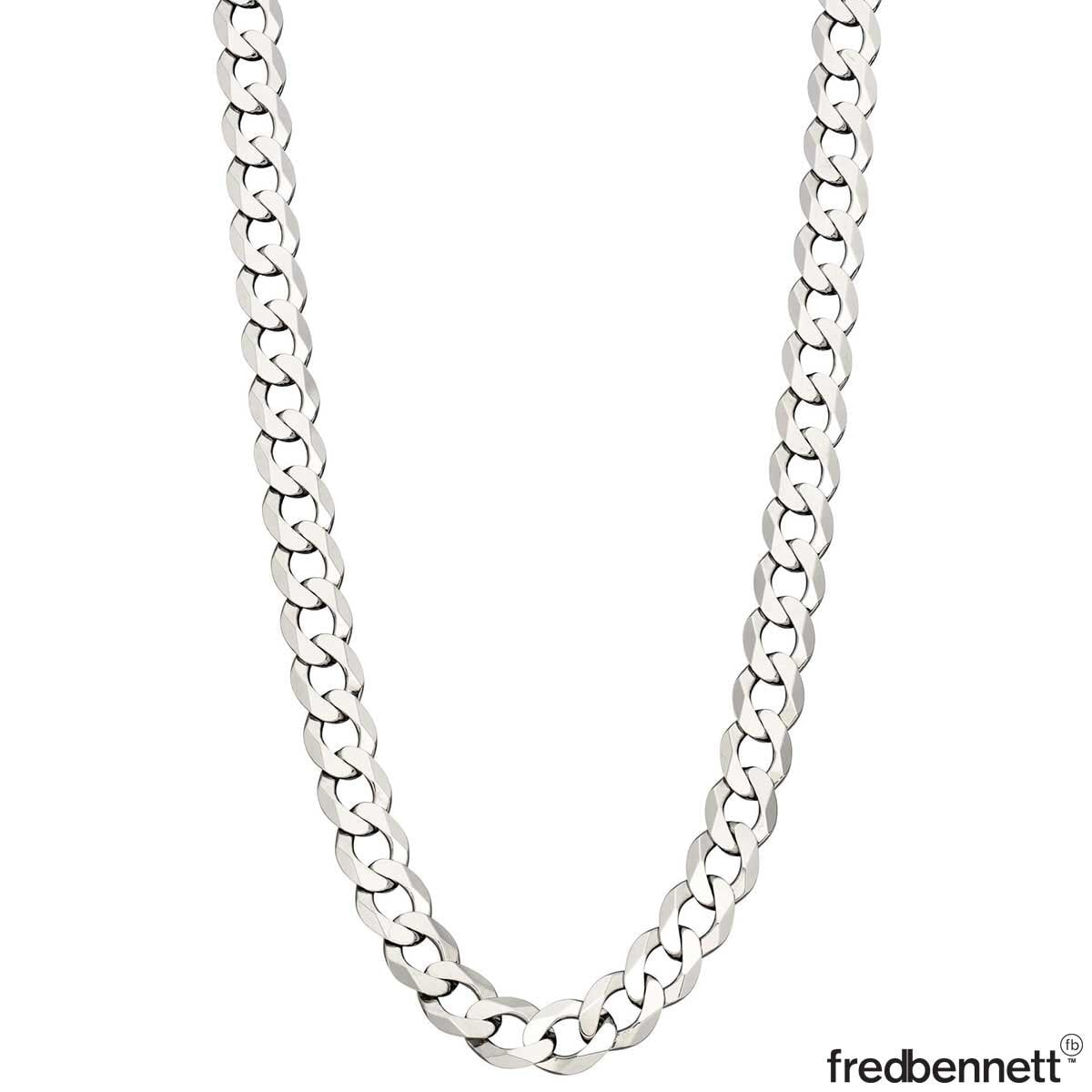 Fred Bennett sterling silver curb chain necklace, imported from the UK
