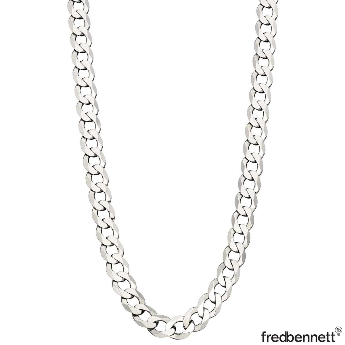 Fred Bennett sterling silver curb chain necklace, imported from the UK