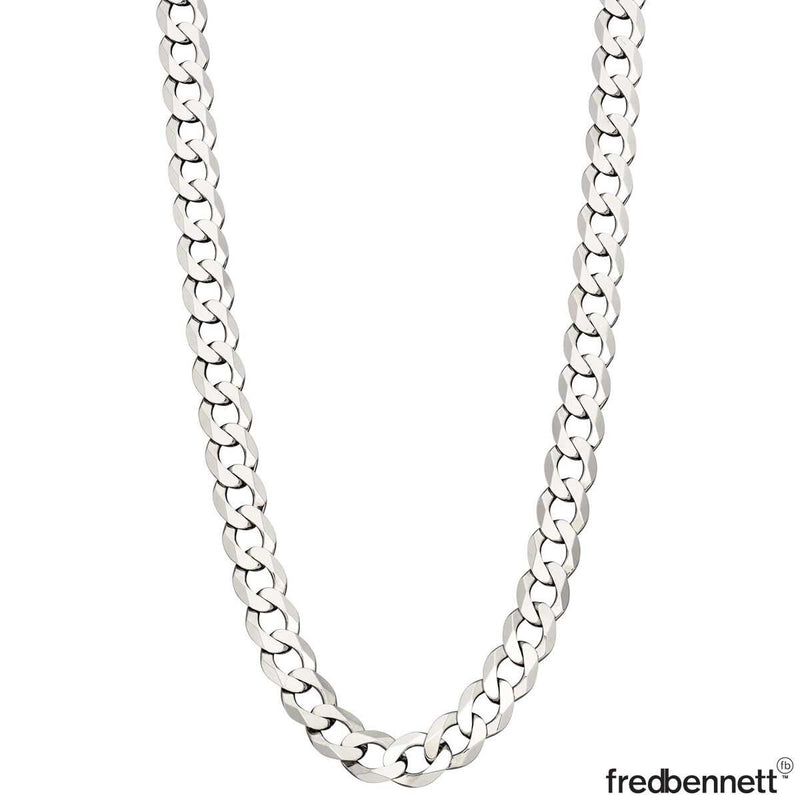 Fred Bennett sterling silver curb chain necklace, imported from the UK