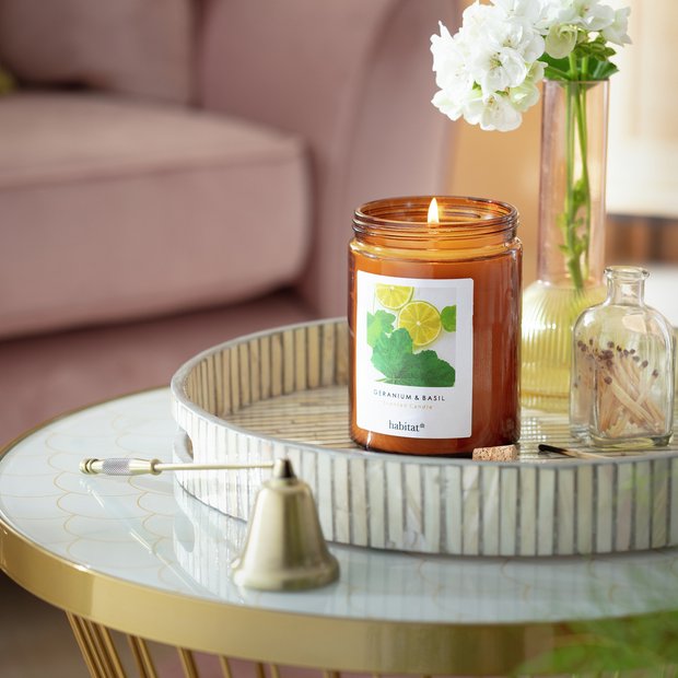 Habitat Geranium & Basil 13cm high scented jar candle, UK version