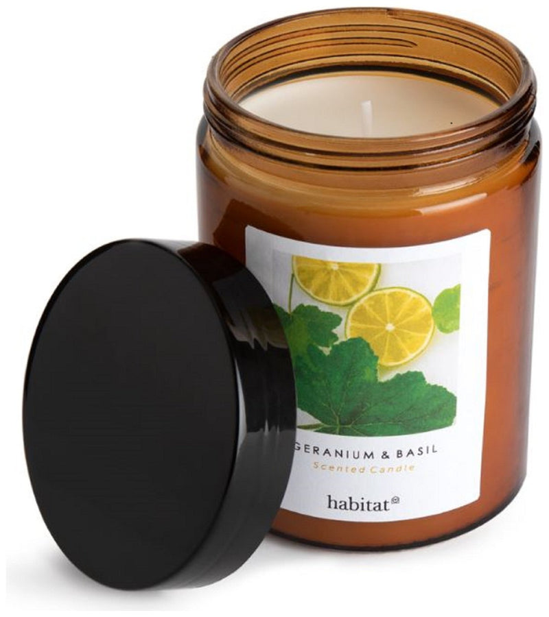 Habitat Geranium & Basil 13cm high scented jar candle, UK version