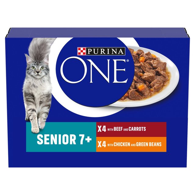 Purina One Senior 7+ Mini Fillets Chicken & Beef Wet Cat Food   8 x 85g GOODS M&S   