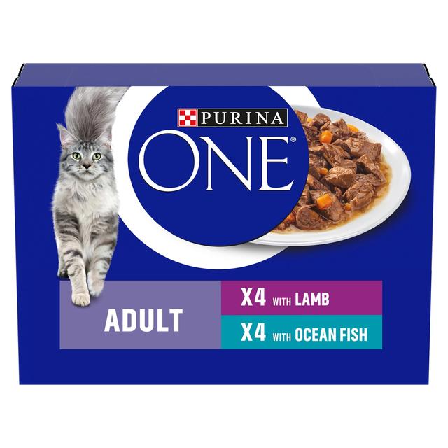 Purina One Mini Fillets Ocean Fish and Lamb Wet Cat Food   8 x 85g GOODS M&S   