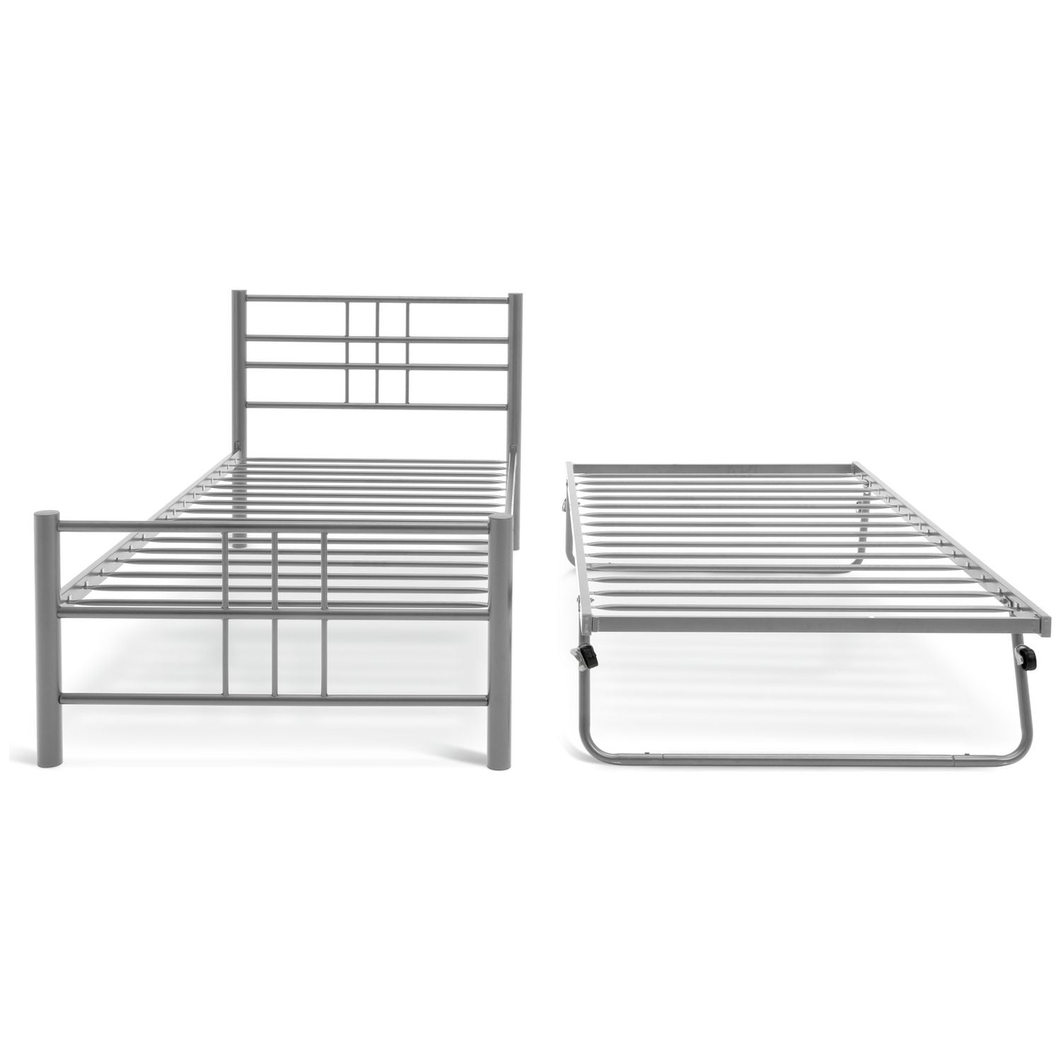 Argos Atlas silver guest bed single with mattresses - British product
