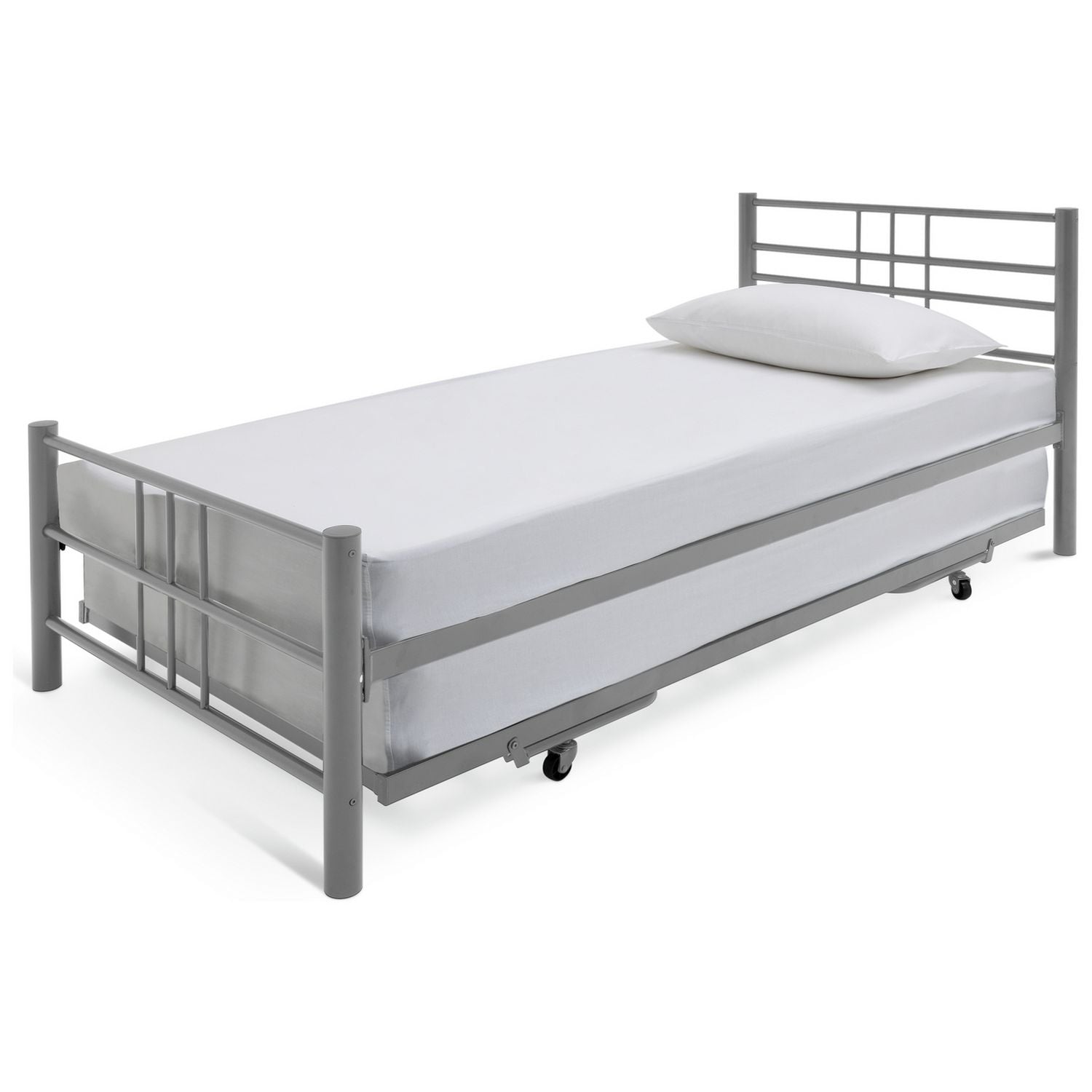 Argos Atlas silver guest bed single with mattresses - British product
