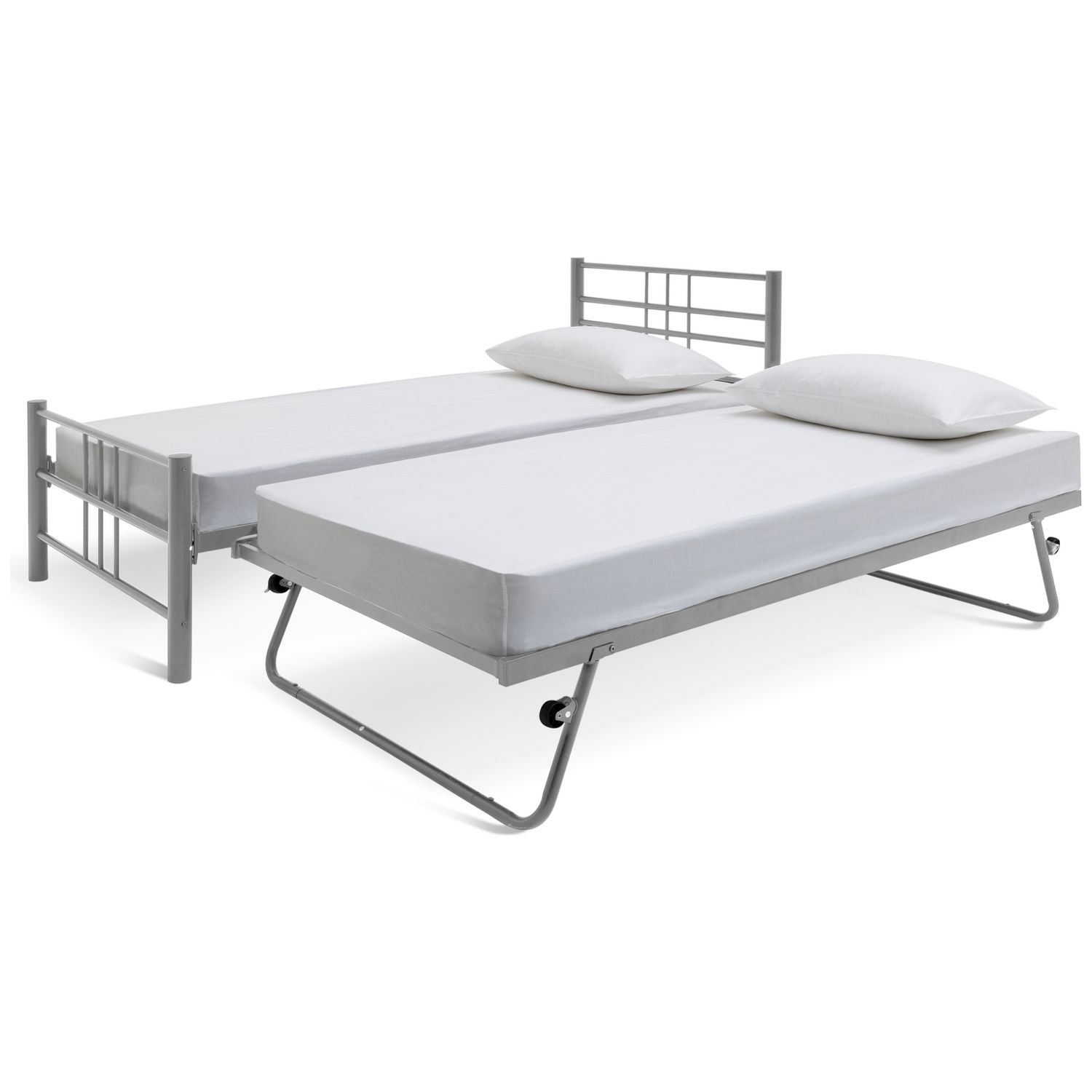 Argos Atlas silver guest bed single with mattresses - British product