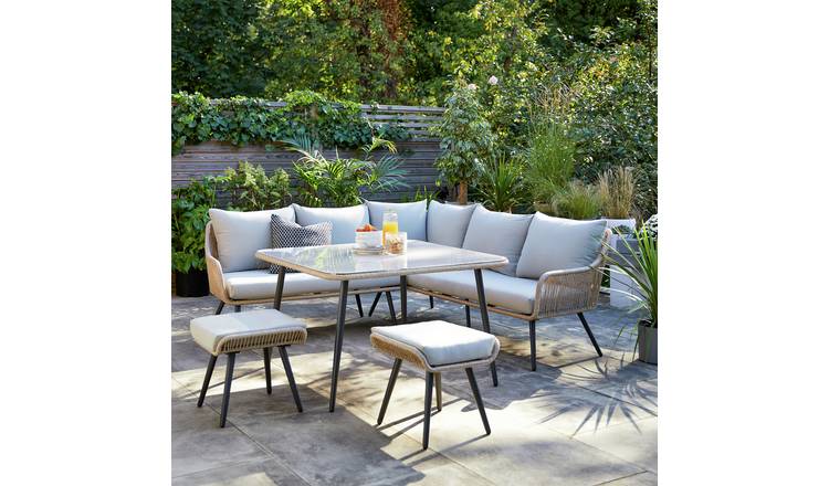 Habitat Malta garden sofa set natural 6 seater, UK version