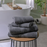 Habitat Cotton Waffle Towel Set in Charcoal, 4 Piece, UK version