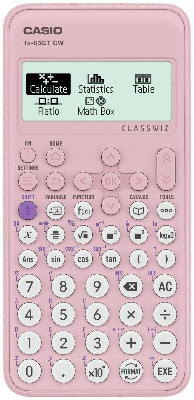Casio FX-83GTCW scientific calculator pink - British product