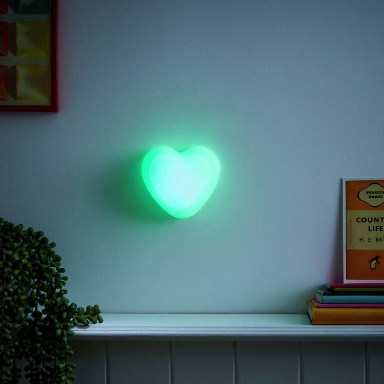 Glow heart silicone LED night light for kids - British product