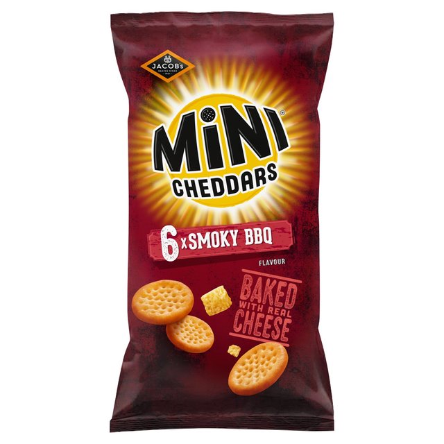 Jacob's Mini Cheddars Smoky BBQ Baked Snacks Multipack   6 per pack