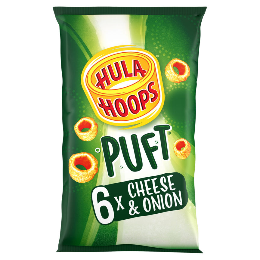 Hula Hoops Puft Cheese & Onion Flavour Wheat & Potato Rings 6 x 15g GOODS ASDA   