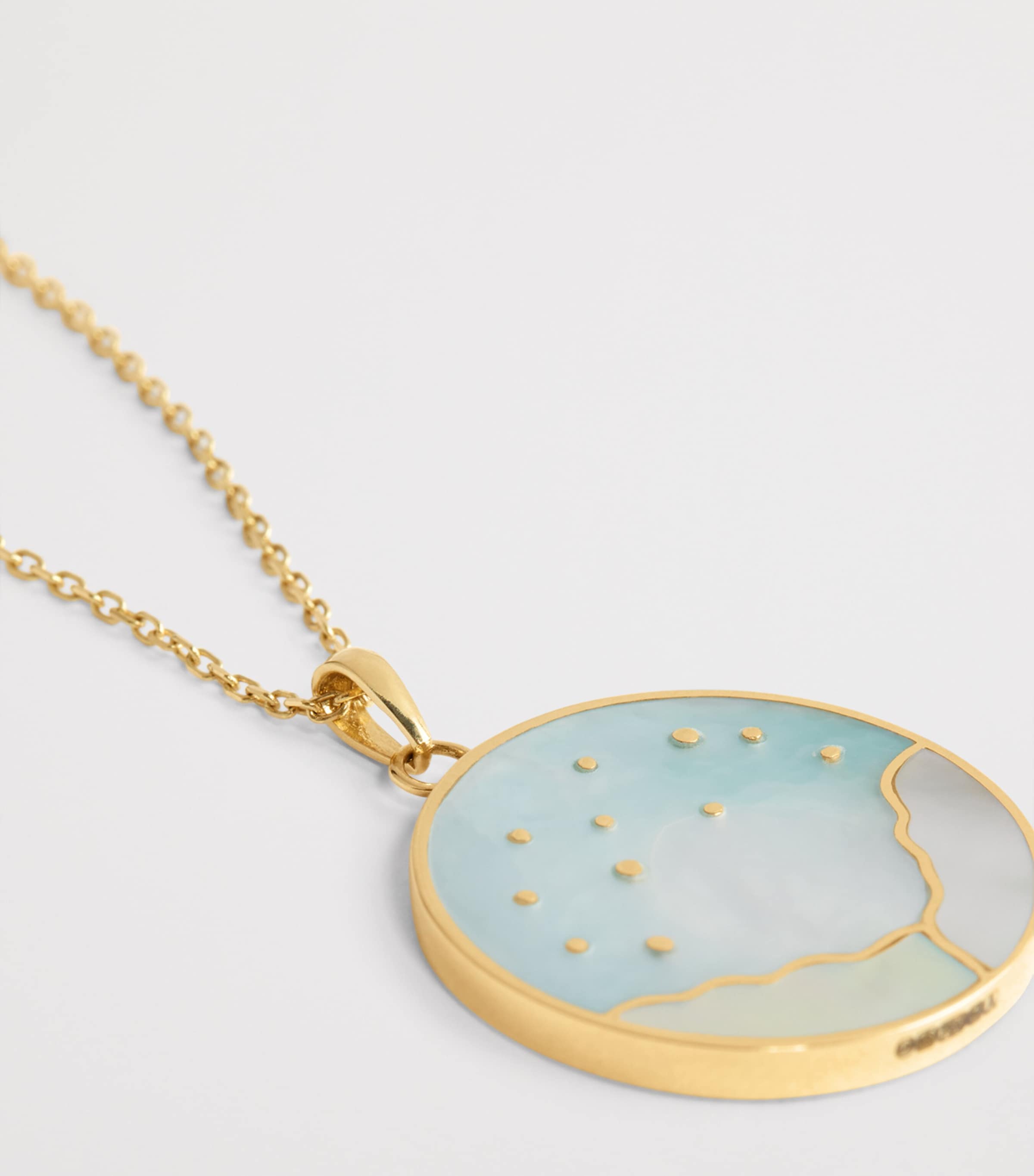 L'Atelier Nawbar yellow gold and diamond sunrise pendant necklace, UK version
