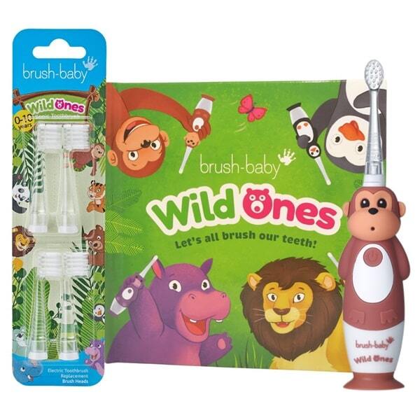 Brush Baby WildOnes Monkey Electric Toothbrush Gift Set - British product